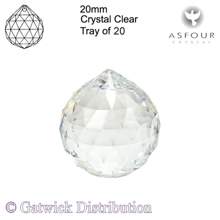 Special - Asfour Sphere - 20mm - Crystal Clear - Tray of 20